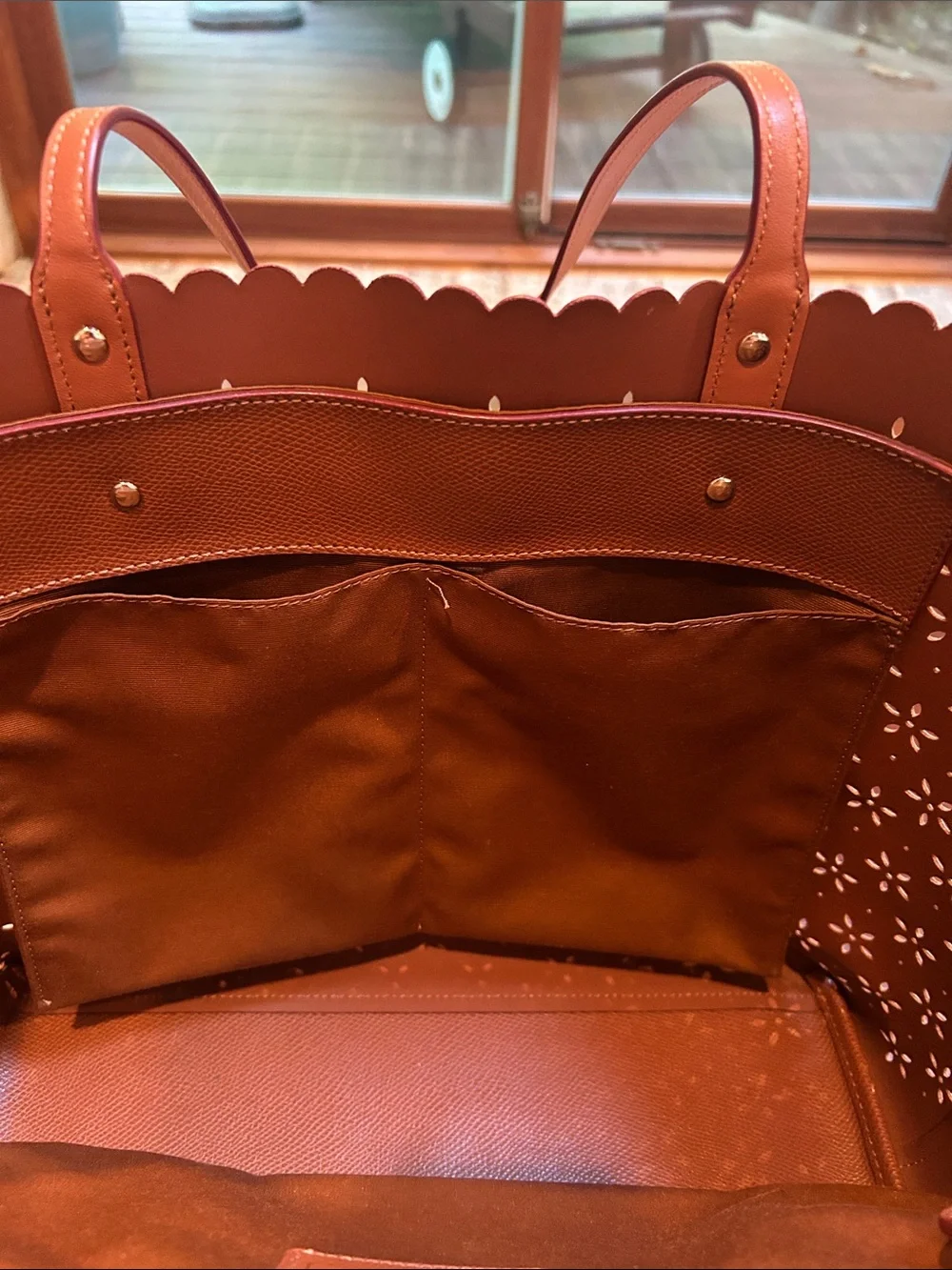 Coach Pink Floral Laser-Cut Tote with Matching Wristlet